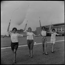 Majorettes practicing