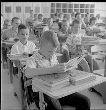 Students with books