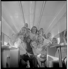 Children riding train