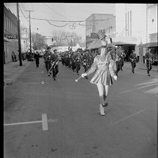 Majorettes leading band