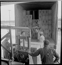 Unloading supplies