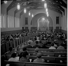 Sitting in pews