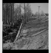 Draining pipes on Fifth Street extension