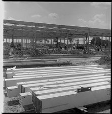 Beams at construction site