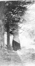 Alice Person at the grave of her brother