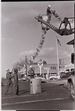 Hanging Christmas decorations 