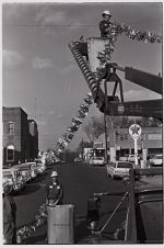 Hanging Christmas decorations 