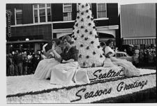 Waving from float