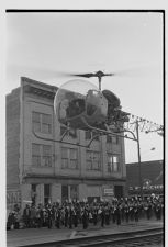 Helicopter over parade