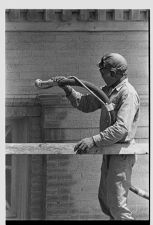 Sand blasting the County Courthouse 