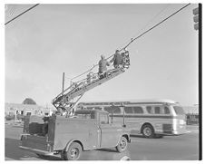 Putting up a new street light 