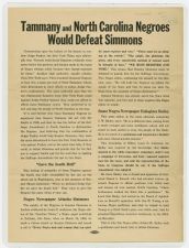 Tammany and North Carolina Negroes would defeat Simmons