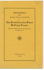 Proceedings of the second [i.e., third] annual convention of the North Carolina Equal Suffrage League