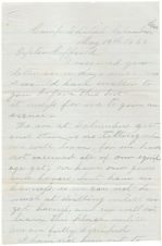 Letter to Coffield Bustin from her brother James