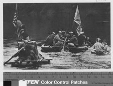 Students on rafts