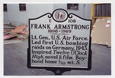 Historical marker at the boyhood home of General Armstrong