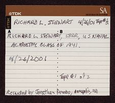 Richard W. Stewart oral history interview, April 26, 2001