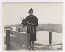 Woman at ship launching of the General Samuel M. Mills