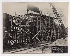 Lowering a hull plate of the General Samuel M. Mills 