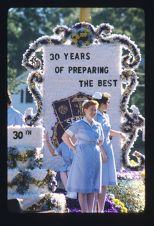 Nursing students on a parade float