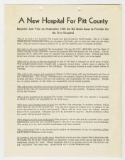 A New Pitt County Hospital broadside