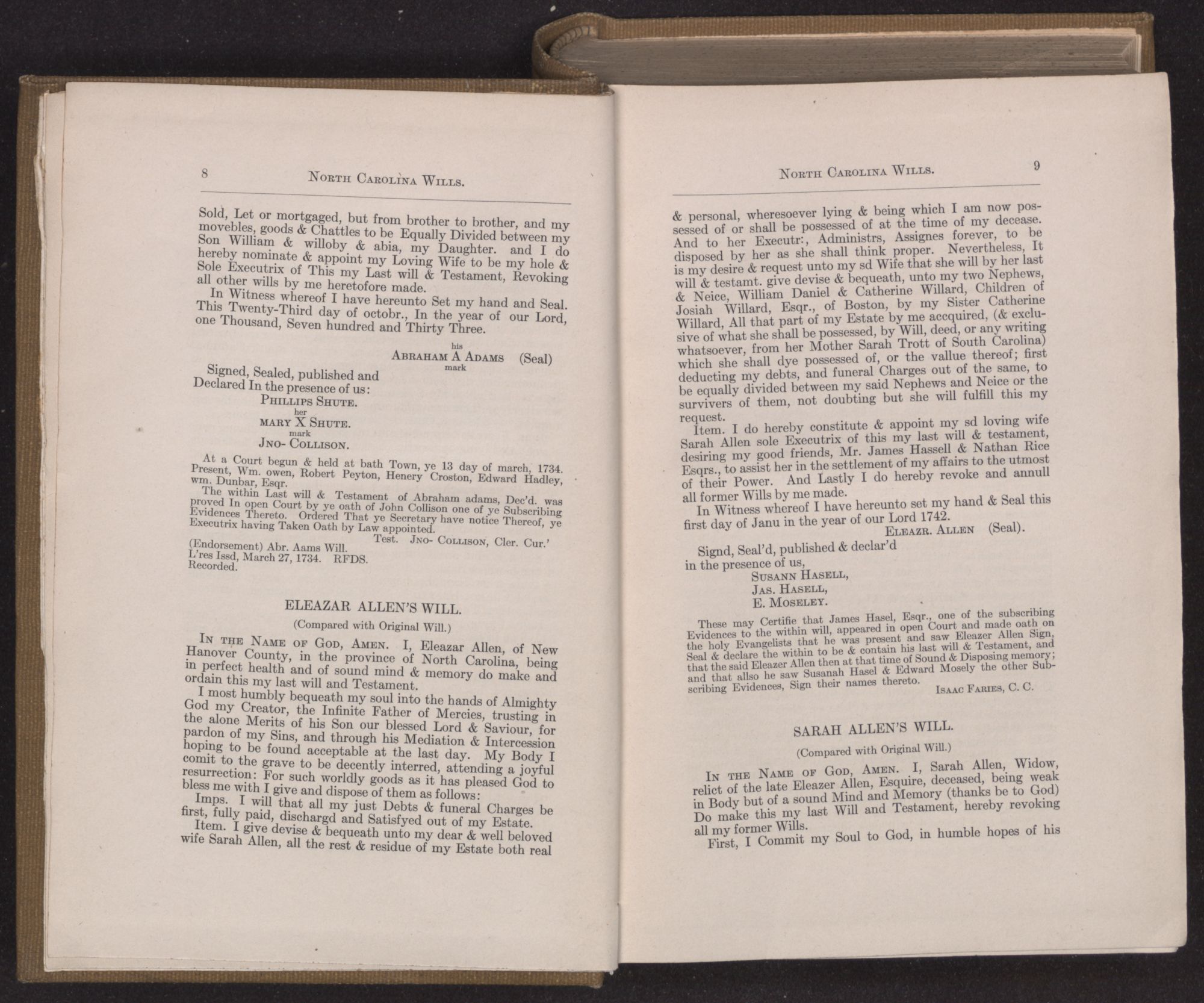 North Carolina wills and inventories copied from original and recorded wills  and inventories in the office of the secretary of state - ECU Digital  Collections