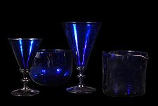 Blue glassware