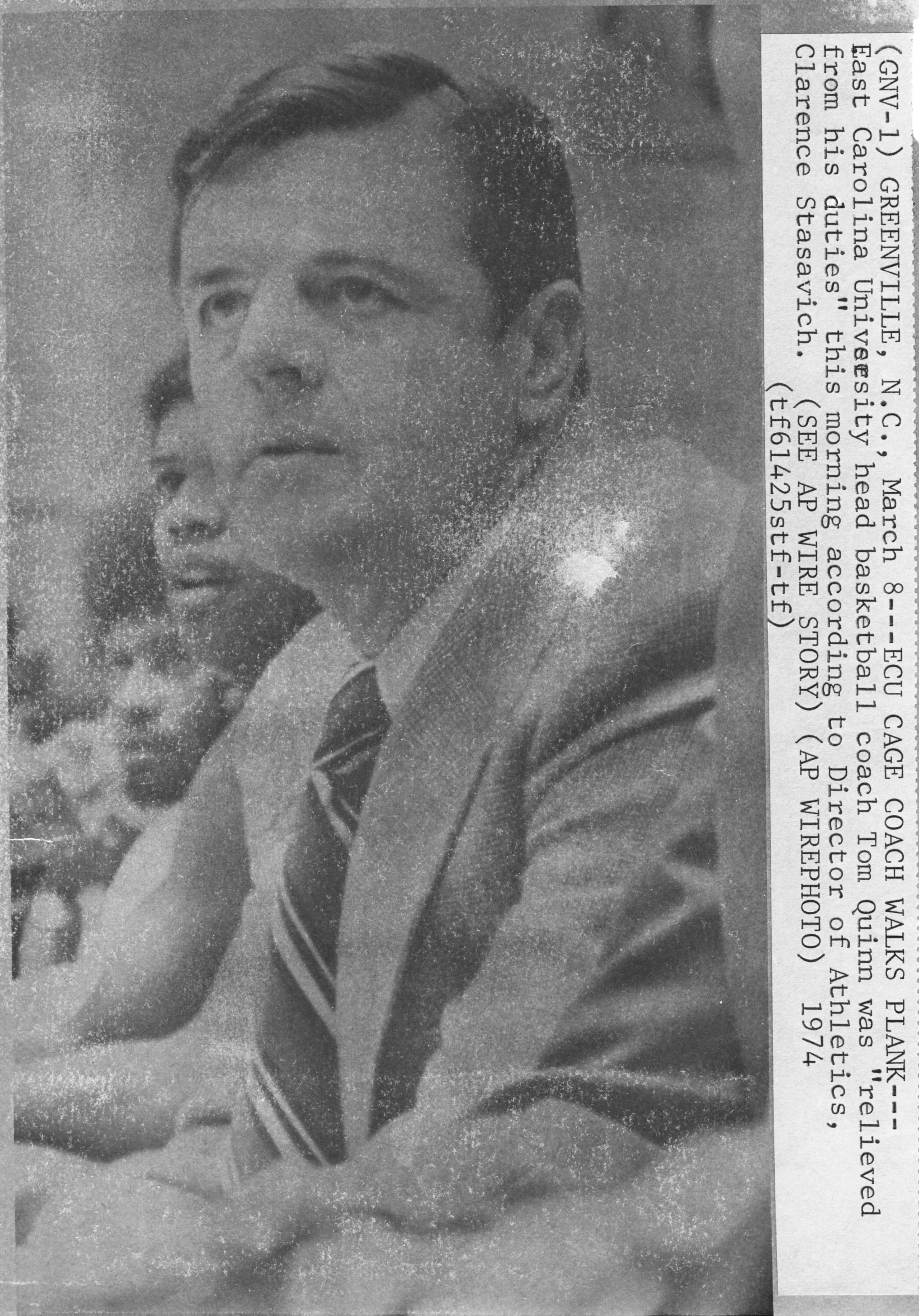 ECU Basketball coach Tom Quinn - ECU Digital Collections