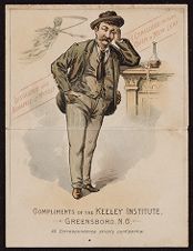 Advertisement for the Keeley Institute, Greensboro, N.C.