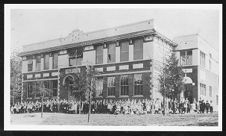 Teachers and students at the Model School