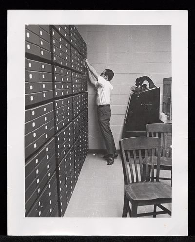 Don Lennon in library archives