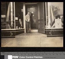 Leo Jenkins in front of store