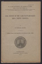 Soil survey of the Lake Mattamuskeet Area, North Carolina