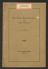 War-time reminiscences and other selections