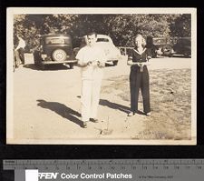 Leo Jenkins playing horseshoes