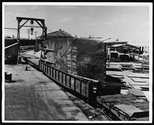 Vessel on railroad car