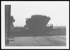 Bow of boat:  Boat moving to launching area
