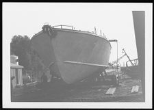 Bow of boat on launching area