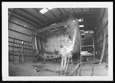 Osprey:  Working on the Boat in warehouse