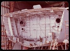 Osprey:  Boat under construction. Shot of the bulkhead