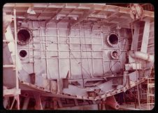 Osprey:  Boat under construction. Shot of the bulkhead