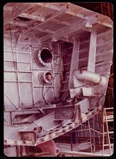 Osprey:  Boat under contruction.  Shot of Starboard side of bulkhead