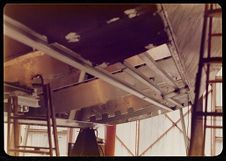 underneath boat under construction