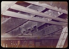 underneath boat under construction