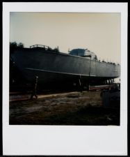 Portside bow view of Osprey on launching ramp