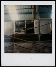 Exterior shot of boat under construction