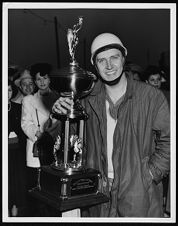 Men Holding Trophies, 1 tropy "The Oluf Middelsen Trophy"