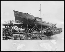 Port view of BYMS 30, Barbour Boat Works.  New Bern, NC