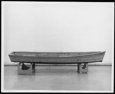 Small personal wooden motor boat