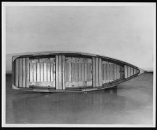 Small personal wooden motor boat